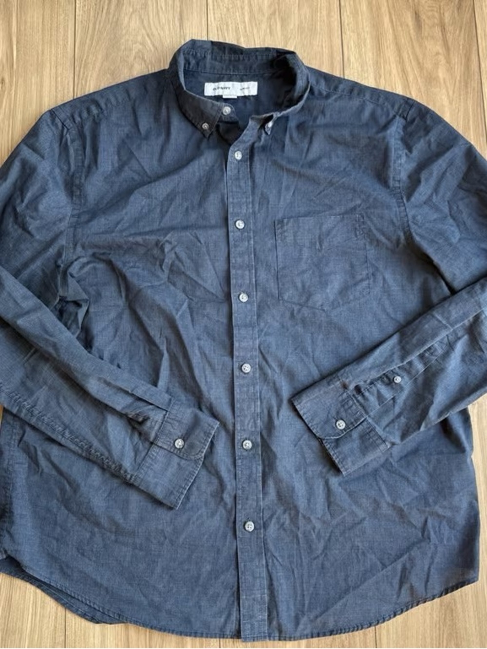 Old Navy Dark Blue Button-Down Shirt - Lightweight Long Sleeve